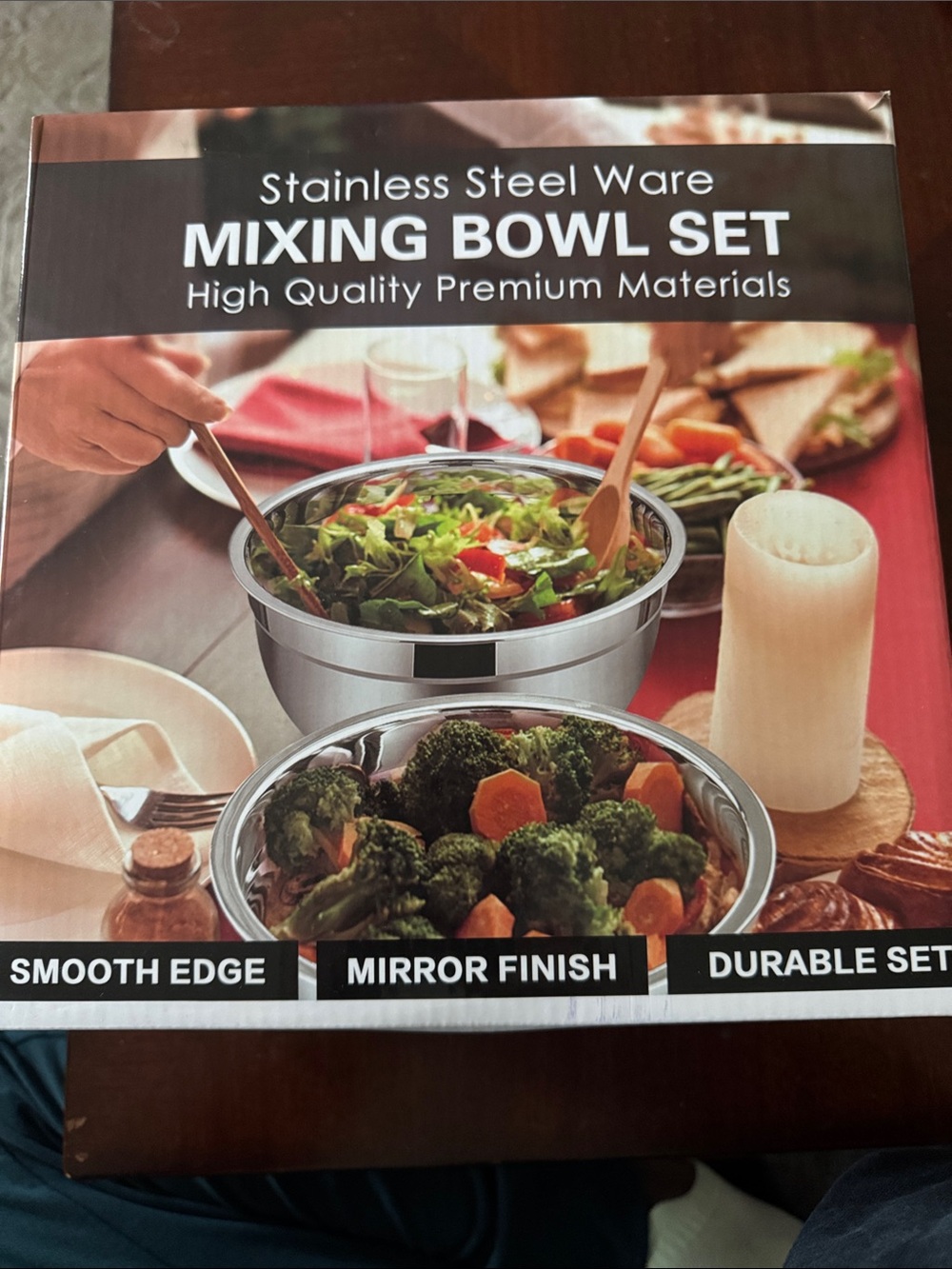Mixing Bowl Set - Mirror Silver Stainless Steel